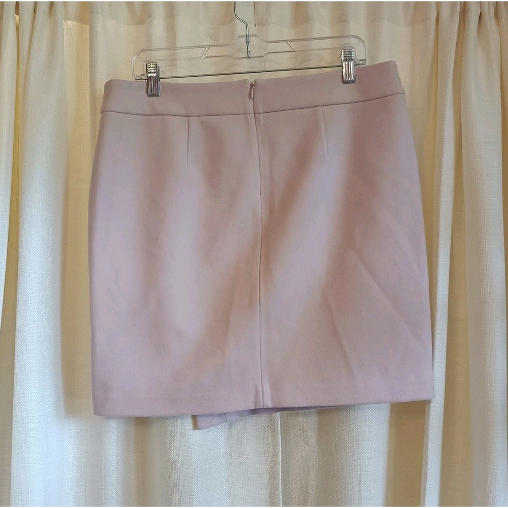 White House Black Market Light Pink Asymmetrical Zip Lined Mini Skirt Womens 10 - Picture 6 of 7
